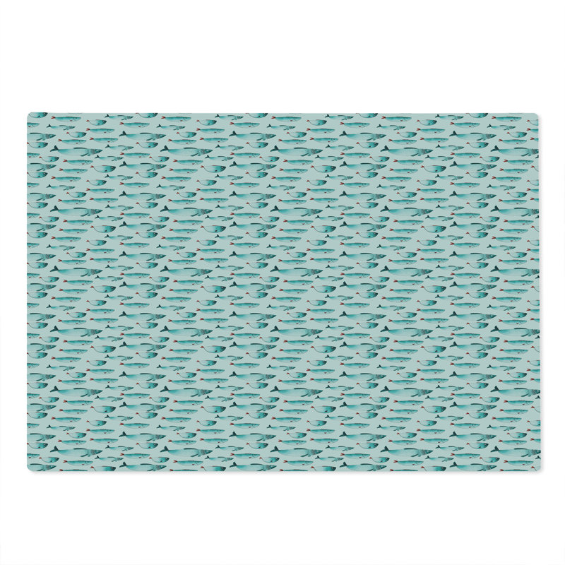 Planche à découper Ambesonne turquoise et blanc
