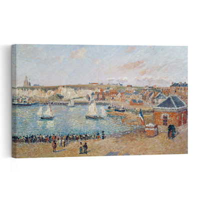 Le port extérieur de Dieppe, 1902. Estampe d'art mural impressionniste représentant l'architecture contemporaine de la ville.