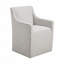 Slipcover Dining Arm Chair With Casters