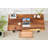 Live Edge Desk with U Shaped Legs and South American Walnut, with Drawer Storage-237332269