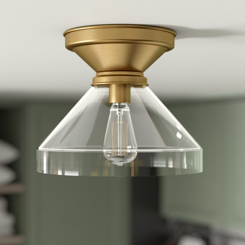 Plafonnier semi-encastré 1 lumière 12 lumières Abbott, Laiton brossé