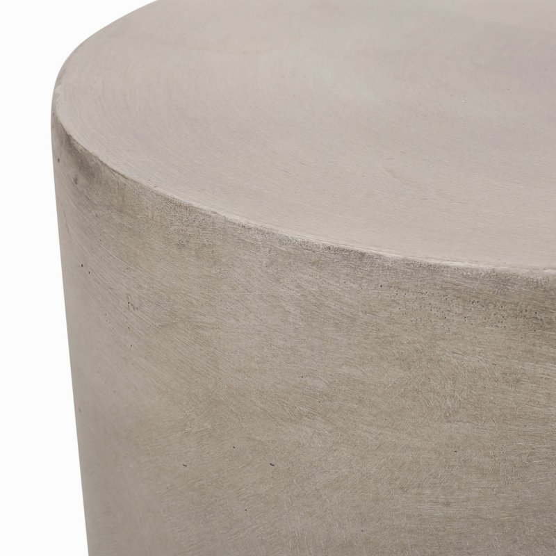 Table d'appoint d'extérieur en béton léger, table de bout MGO, gris clair