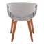 Chaise rembourrée en bois de noyer et tissu gris - ensemble de 2-1744384181