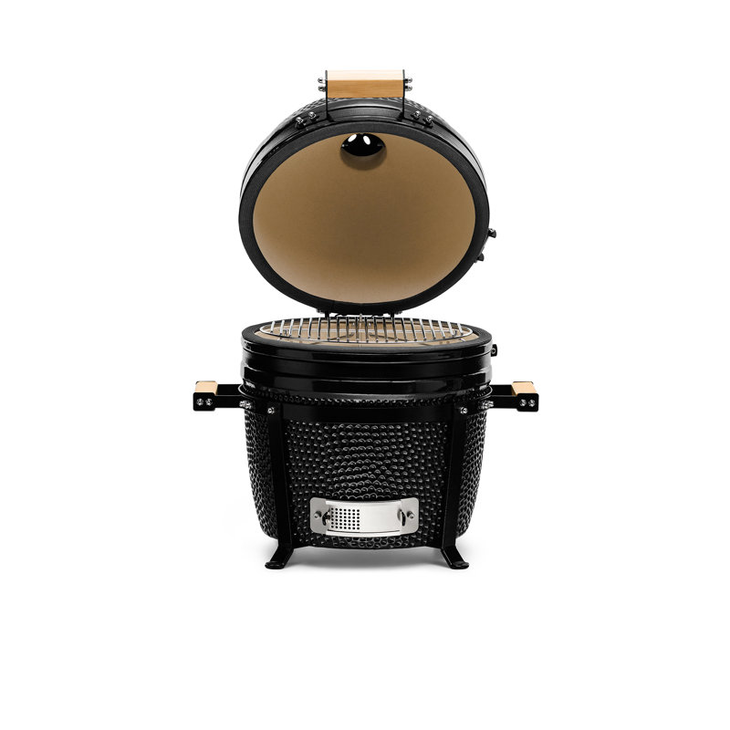 Kamado Bono 18cm W Wood Pellet Grill, Black