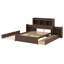 Lit plateforme avec rangement et tablettes coulissantes, lit gigogne et 2 tiroirs-621116966