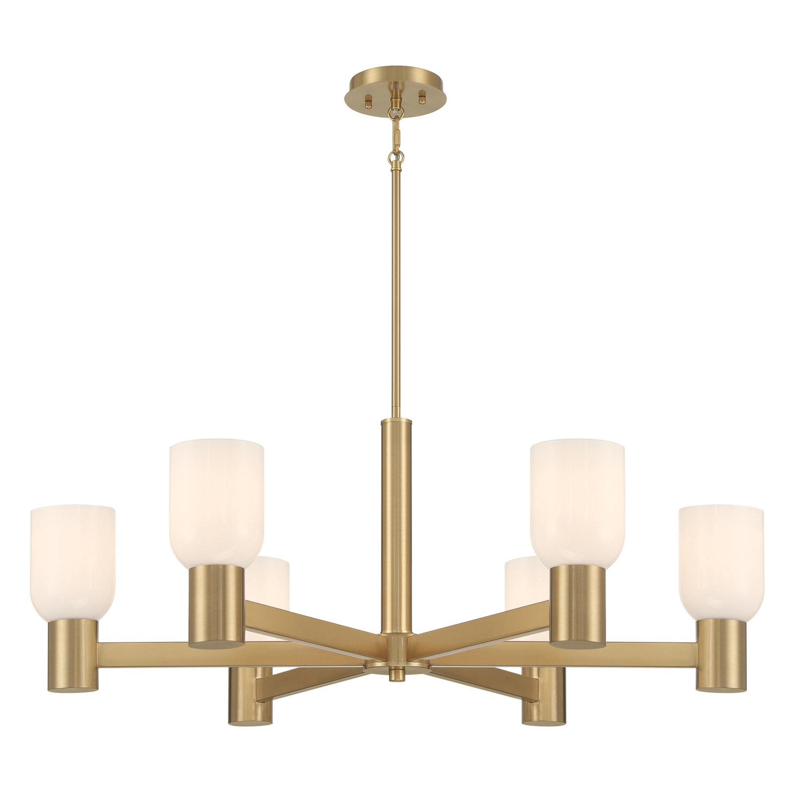 6 - Light Chandelier, Brass