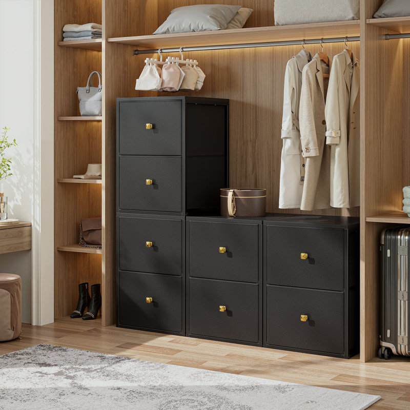 Tiroirs de rangement empilables en tissu - Organisateur modulaire, commode à bricolage, table de chevet, chambre à coucher et salon, plusieurs tailles (standard / plus large / supérieur) et couleurs