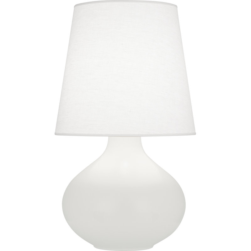 June Ceramic Table Lamp, 30.75" H x 18" W x 18" D, Lily, Oyster