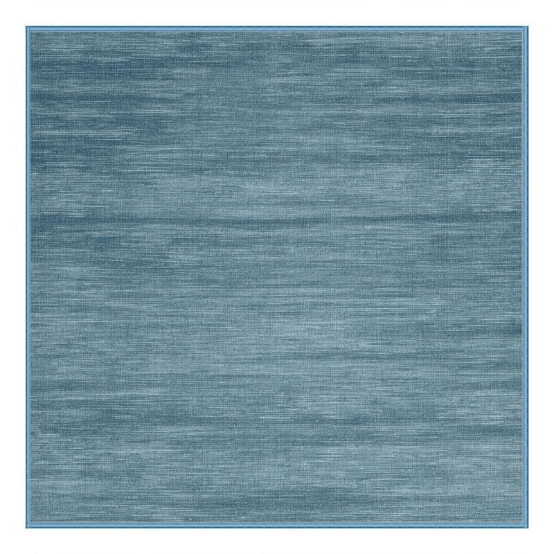 Machine Washable Solid Blue Area Rug, Square 7'