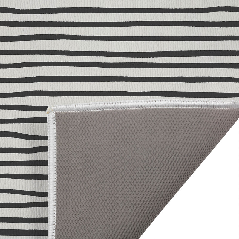 Paillasson Ribbon Play, Ivoire/gris anthracite, L 21 po x L 34 po