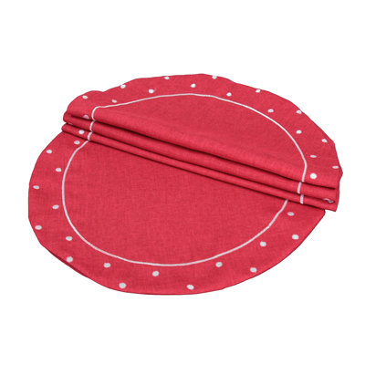 Breen Polyester Polka Dots Round Placemat