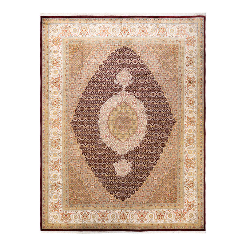 Hayner One-of-a-Kind Hand-Knotted New Age 8'1" x 10'5" Wool Area Rug in Red/Beige/Orange