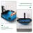 Tempered Glass 16-3/4" L X 16-3/4" W Square Blue Above-Counter Vessel Bathroom Sink With Pop Up Drain And Faucet