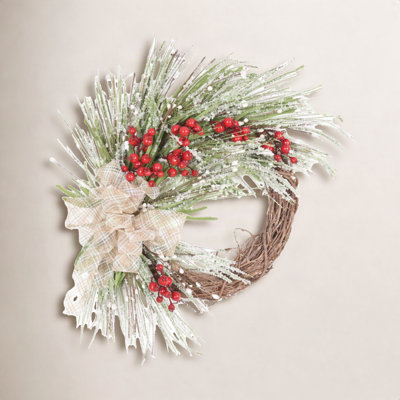 26" Handcrafted Grapevine, Berry Christmas Wreath