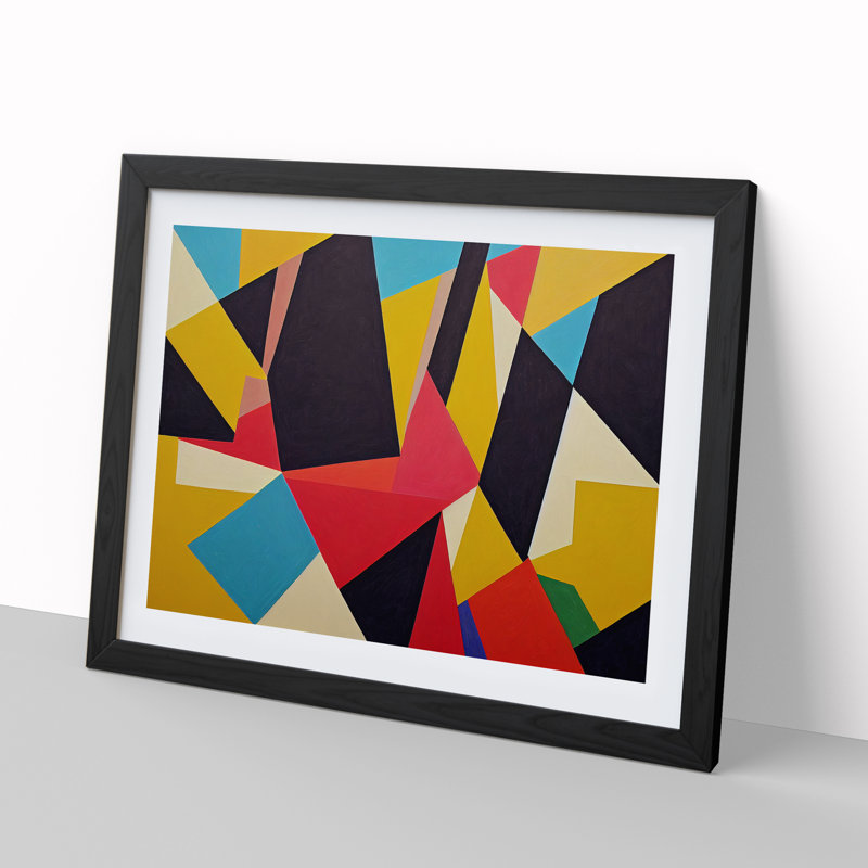 Art Suprematism Vol.2 Abstract - Single Picture Frame Print, Black, 46cm H x 64cm W