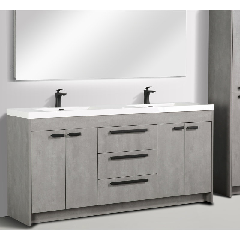 Wauconda Modern 72" Double Bathroom Vanity Set