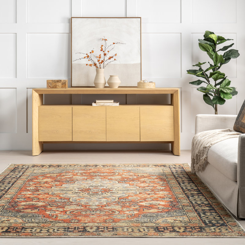Tapis médaillon Esmeralda SpinClean, Rectangle 6 pi 7 po x 9 pi