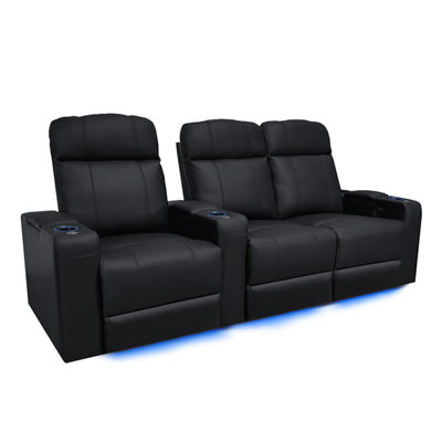 Shelica Upholstered Home Theater Seating with Cup Holder