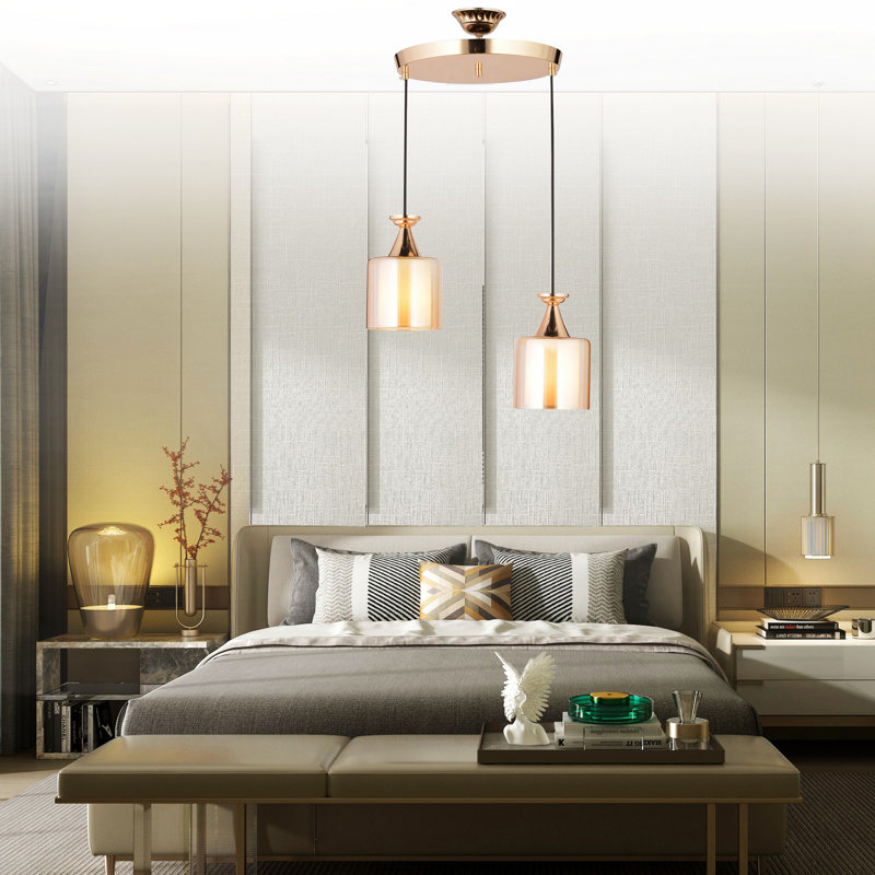 Luminaire suspendu cylindrique à 2 lumières