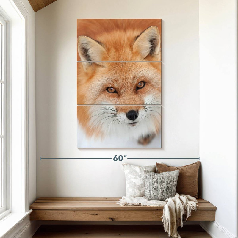 Brampt Fluffy Red Fox, 50" H x 32" W