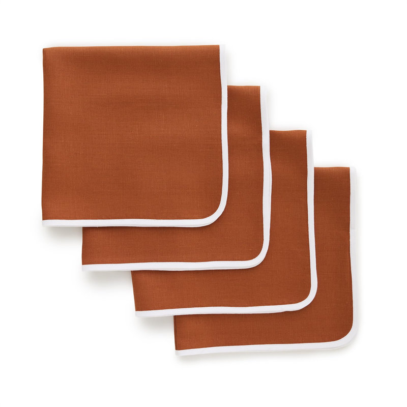 100% Pure Linen Dinner Napkins -kensington, Cinnamon