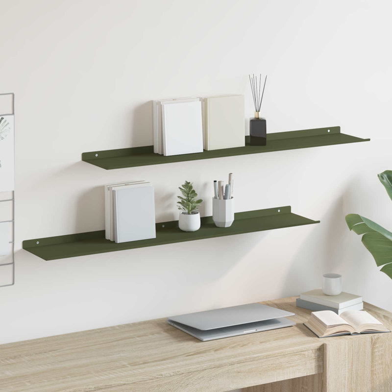 Steel Floating Shelf, Olive Green