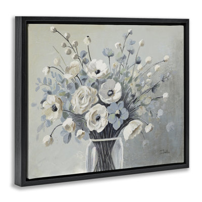 «Mixed Bouquet in Mute Tones», art mural encadré sur toile flottante, design par Patricia Pinto