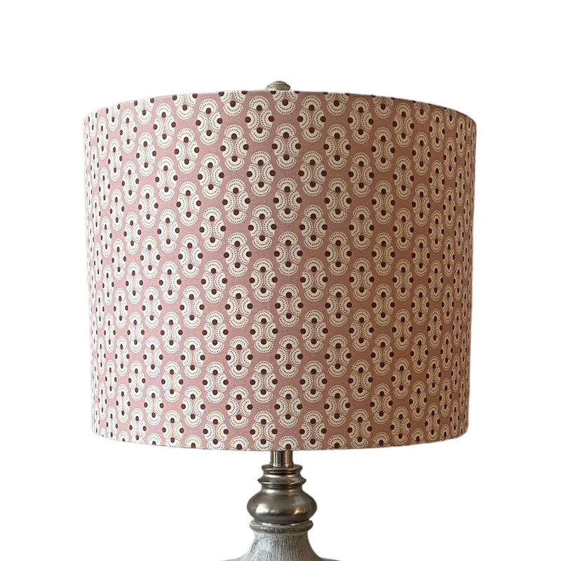 Abat-jour tambour Armada, Rose; blanc, H 10 po x l 12 po x P 12 po