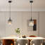 Ensemble de 2 luminaires suspendus carrés modernes en cristal noir, lampe de ferme réglable pour îlot de cuisine, salle à manger, chambre à coucher-1439674903-1439674889