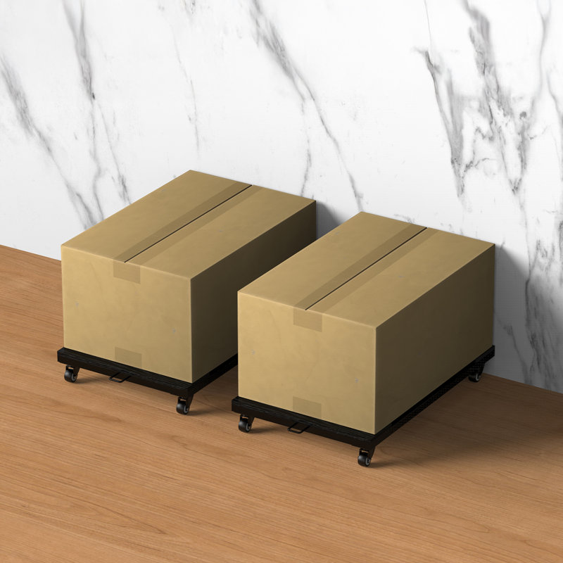 Ensemble de 2 chariots portatifs noirs robustes