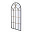 Miroir arqué noir et or de 34 po x 65,5 po de long, complément aux éléments décoratifs du salon dans la chambre à coucher