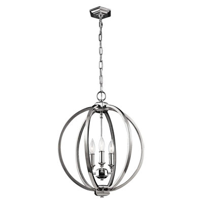 Asparagus 3 - Light Polished Nickel Sphere Pendant