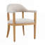 Chaise de salle à manger rembourrée à structure en bois avec accoudoirs et finition naturelle, ensemble de 2-1818067765