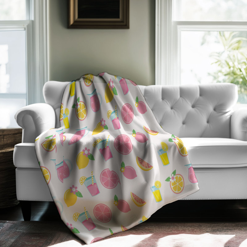 Couverture en sherpa 1 pièce Rosy, L 50 po x L 60 po