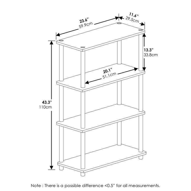 Johnston Plastic Etagere Bookcase, Light Blue/White