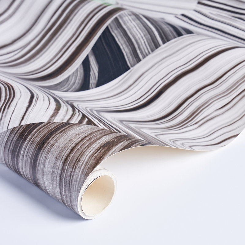 Papier peint Schumacher x Miles Redd Agate Slice, Noir / blanc, L 30 pi x l 27 po