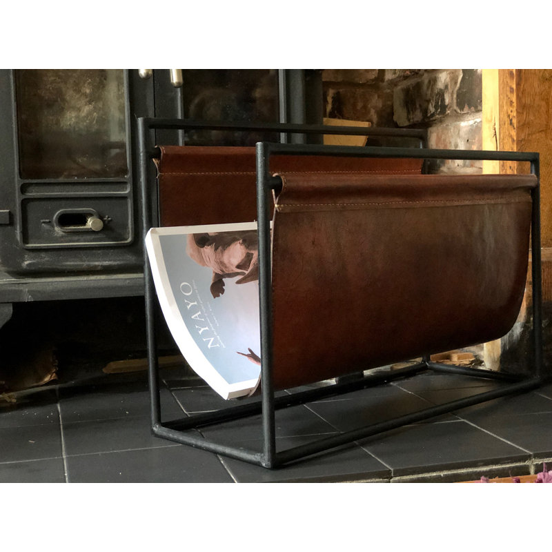 Mandeville Leather Free Standing Magazine Rack