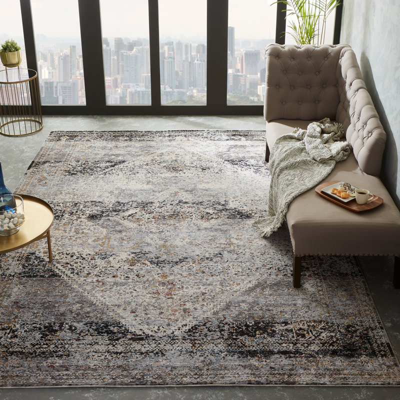 Heneman Southwestern Area Rug in Gray, Runner 2'6" x 8'