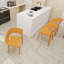 Chaise d'appoint simple en polypropylène - conception monobloc pour l'intérieur et l'extérieur, convient aux salons, salles à manger, jardins, terrasses et autres (ensemble de 4)-350246419