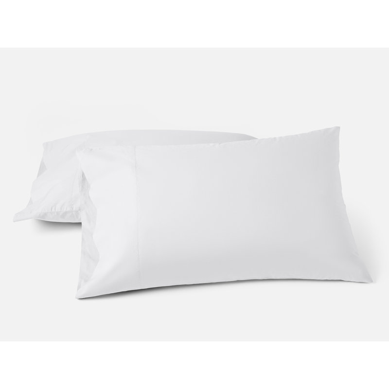 Taie d'oreiller raffinée en percale biologique, Taie d'oreiller très grande, Blanc