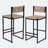 Kitchen Bar Stools With Footrest Set Of 2 Paper Rope Weave Dining Chairs Counter Height Barstool