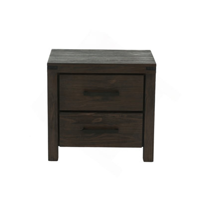 Table de chevet 2 tiroirs en espresso