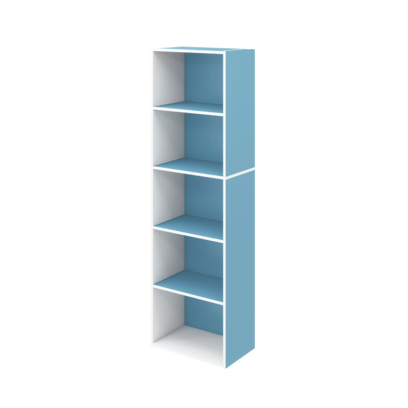  Bibliothèque réversible Luder, (5 tablettes) H 52 po x l 15,8 po x P 9,4 po, Blanc / Bleu