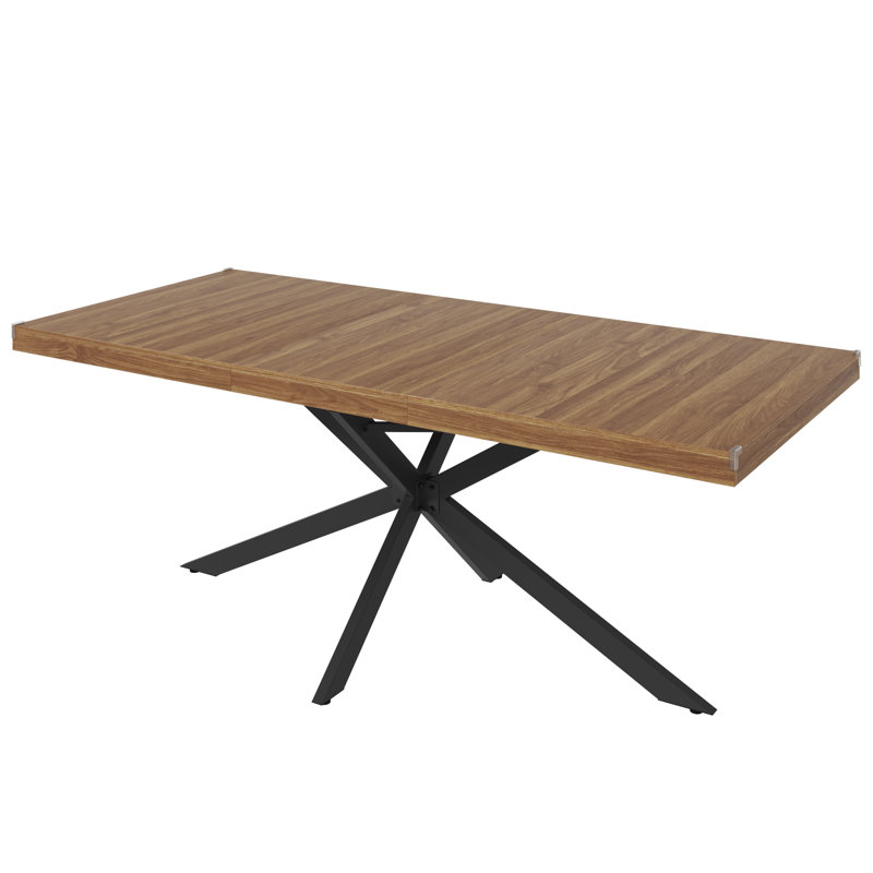 Rectangle Dining Room Table, 59.1''-78.7'' Extendable Dining Table For 6-8 Person With Hidden Storage, Brown