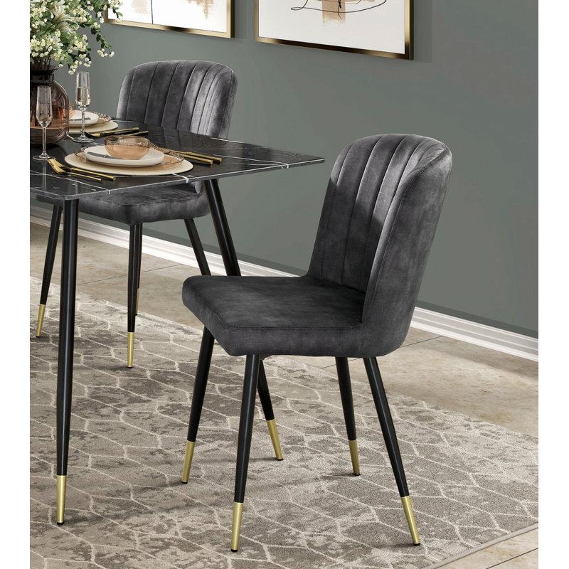 Ensemble de 2 chaises avec pieds en métal
