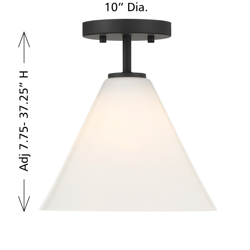 Hashimoto 1-Light Mini-Pendant or Semi-Flush in Matte Black, Matte Black