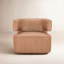 Fauteuil demi-tonneau pivotant en cuir véritable Bascom-1960011