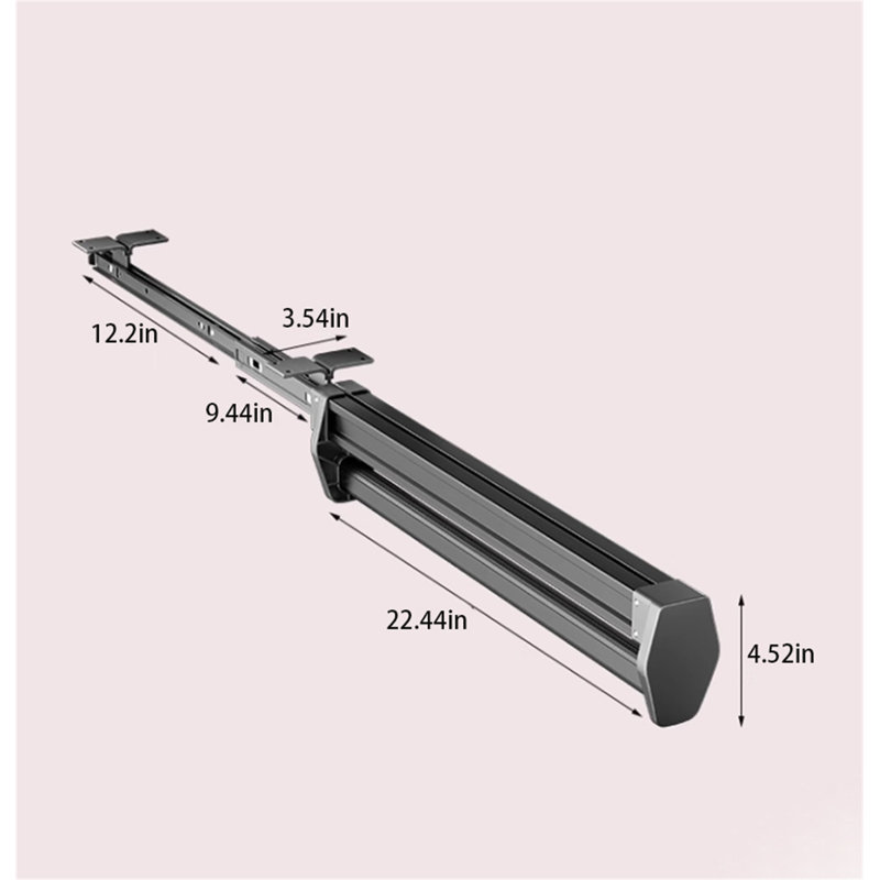Porte-pantalons rétractable avec rail coulissant, H 4,52 po x l 2,75 po x P 22,44 po