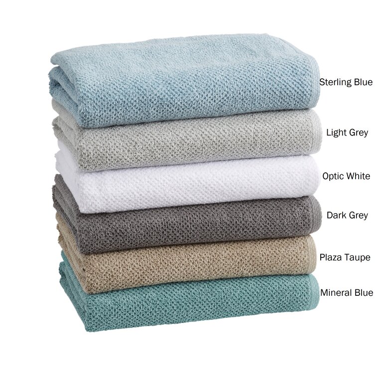 Great Bay Home Acacia Collection 100% Cotton Ultra Absorbent Popcorn Bath Towels (6 Piece Set - Mineral Blue)