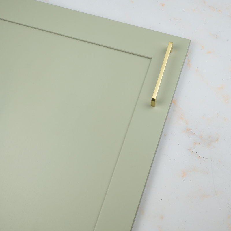 Brushed Brass Angled End D-Bar Handles, 128mm